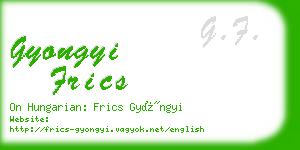 gyongyi frics business card